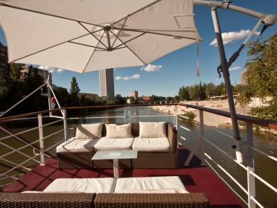 a close up of an umbrella on a table
