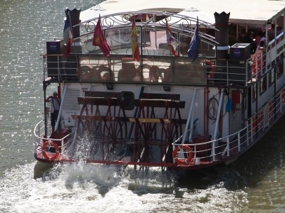 a small boat in a body of water