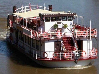 a small boat in a large body of water